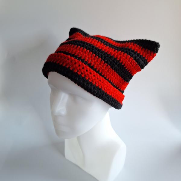 Gehaakte muts | Zwart en rood