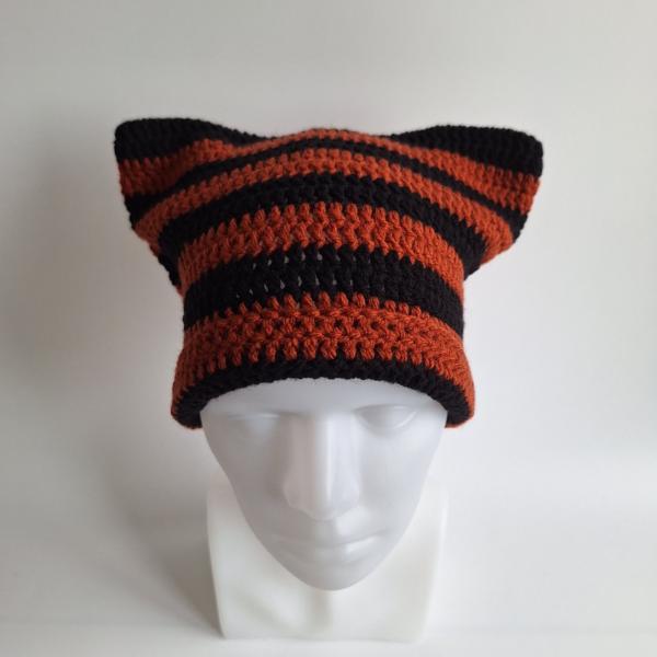 Gehaakte muts | Zwart en roest
