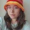 Thumbnail for Gehaakte bucket hat | Oranje, fuchsia, koraal, rood en geel
