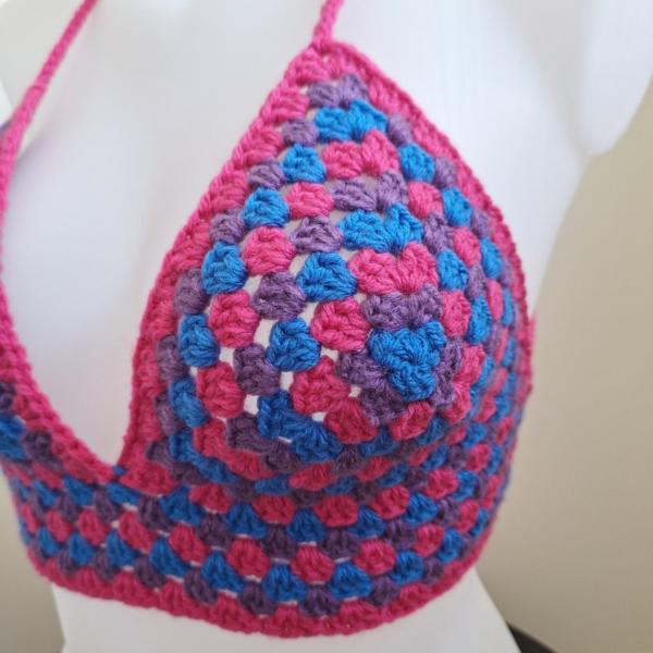 Gehaakt topje 'Pride biseksuele vlag'