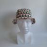 Thumbnail for Gehaakte bucket hat | Groen, roze en beige