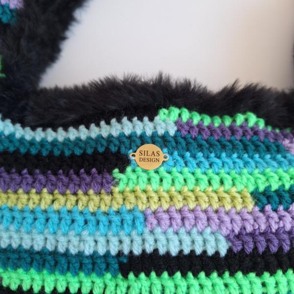 Gehaakte asymmetrische tas paars