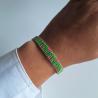 Thumbnail for Geweven kralen armband | Groen en roze zigzag