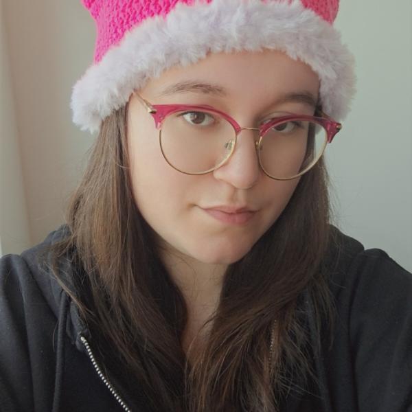 Gehaakte muts met imitatiebont | Neon roze en lila