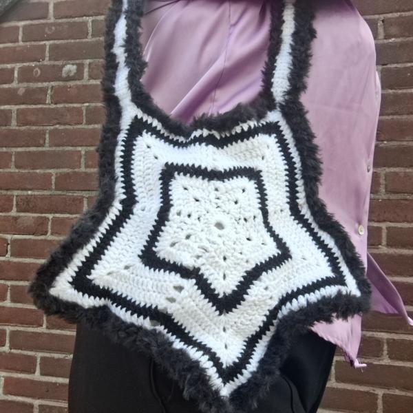 Gehaakte tas | Zwart en witte ster