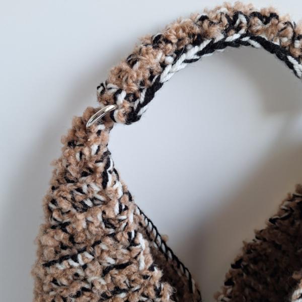 Gehaakte fluffy tas | bruin gemêleerd