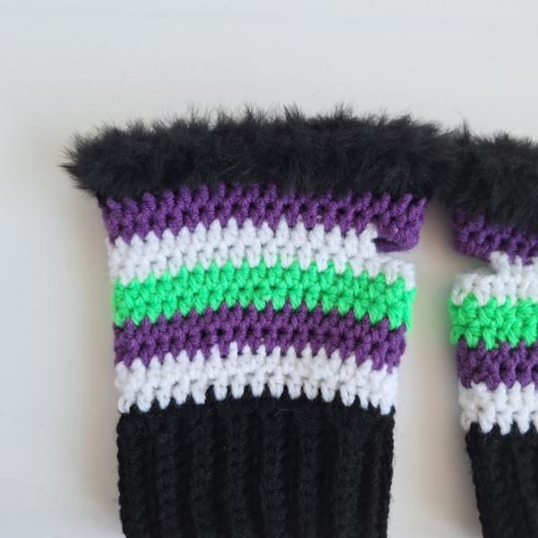 Gehaakte handschoenen - gehaakte vingerloze handschoenen | Beetlejuice vibes