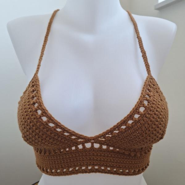 Gehaakt topje 'Boho top caramel'