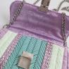 Thumbnail for Geweven crossbody tas | Turquoise, lila, pastel geel en zilver