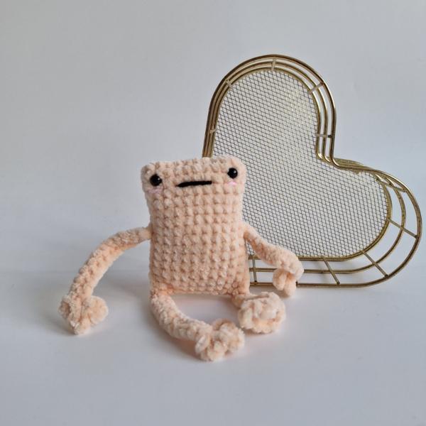 Gehaakte knuffel | Crème kikker