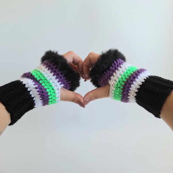 Gehaakte handschoenen - gehaakte vingerloze handschoenen | Beetlejuice vibes