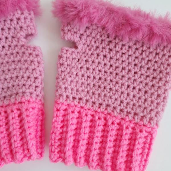 Gehaakte handschoenen - gehaakte vingerloze handschoenen | Barbie girl