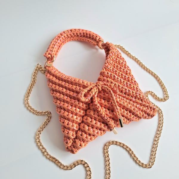 Gehaakte crossbody tas | Glitter oranje