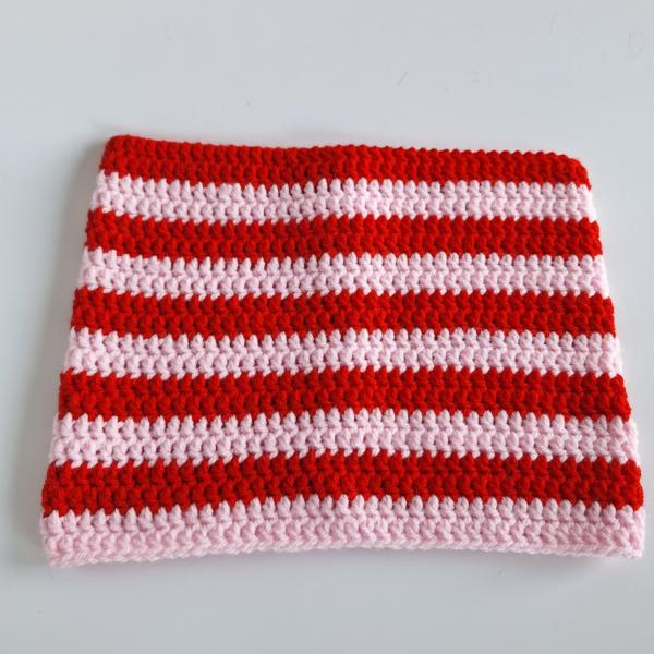 Gehaakte muts | Rood en lichtroze