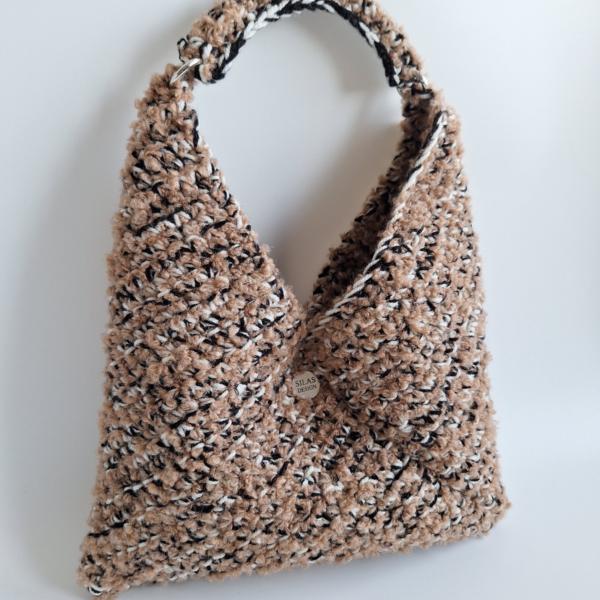 Gehaakte fluffy tas | bruin gemêleerd