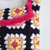 Thumbnail for Gehaakte granny square tas | Zwart, roze en geel
