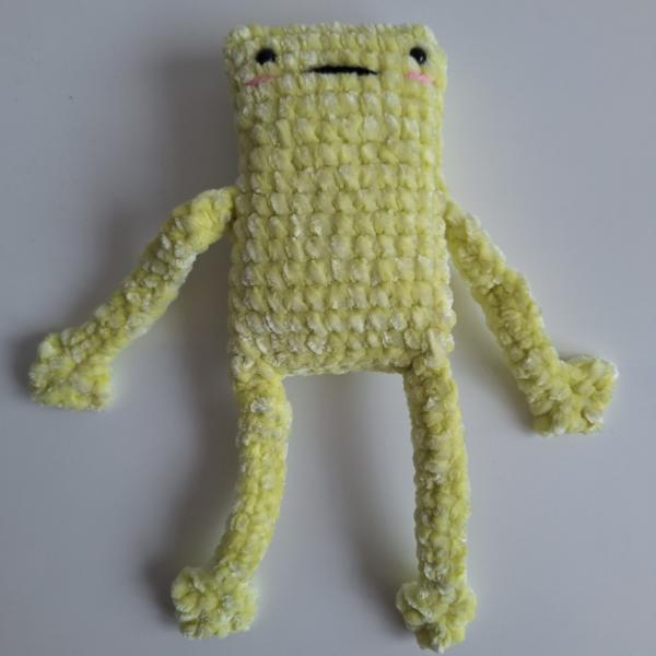 Gehaakte knuffel 'Gele kikker'