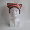 Thumbnail for Gehaakte muts | Koraaloranje en donkergrijs