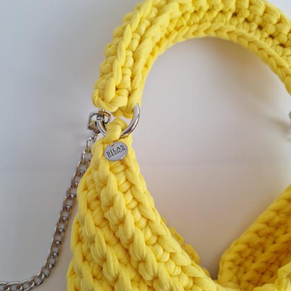 Gehaakte crossbody tas | Geel