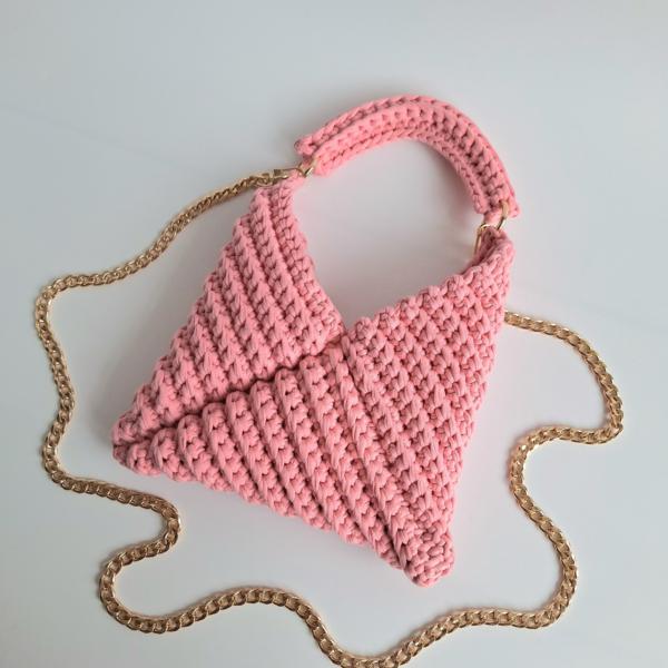 Gehaakte crossbody tas | Roze