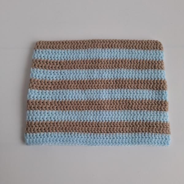 Gehaakte muts | Beige en lichtblauw