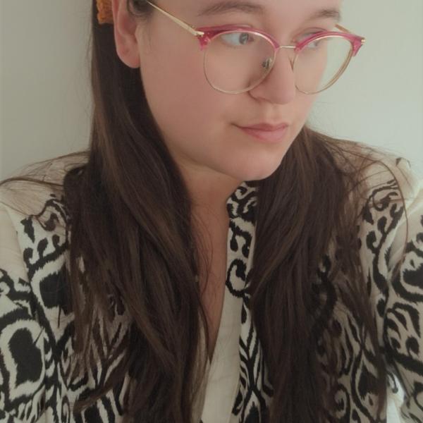 Gehaakte bandana | Crème, lichtbruin, zwart en oranje