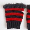 Thumbnail for Gehaakte handschoenen - gehaakte vingerloze handschoenen | Zwart en rood