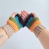 Thumbnail for Gehaakte handschoenen - gehaakte vingerloze handschoenen | Beige, geel, groen, petrol en zwart