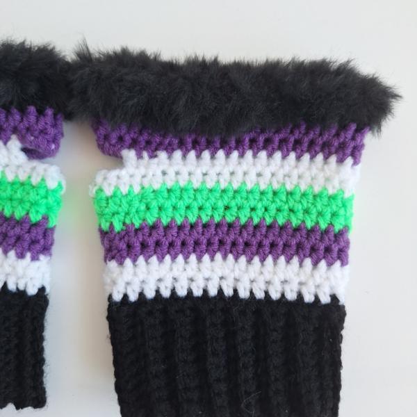 Gehaakte handschoenen - gehaakte vingerloze handschoenen | Beetlejuice vibes