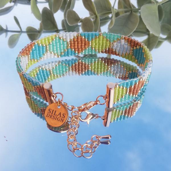 Geweven kralen armband 'Boho-chic hexagon'