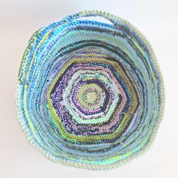 Gehaakte opbergmand | Blauw gemêleerd