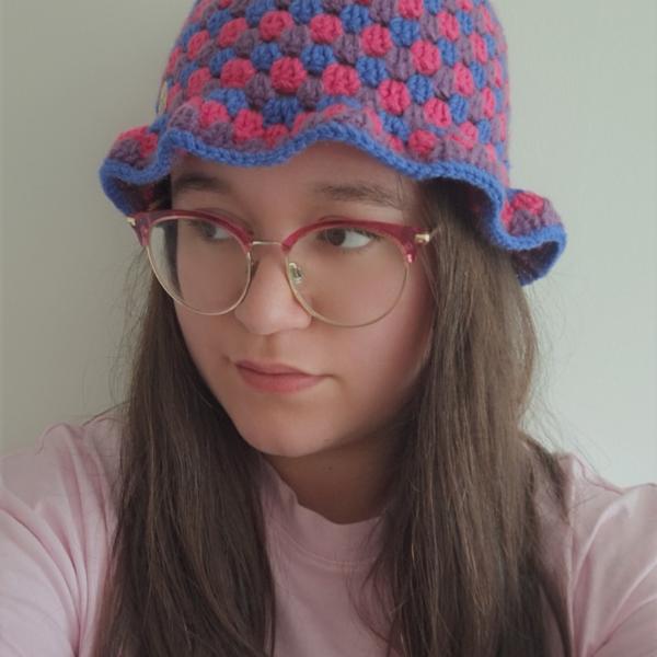 Gehaakte bucket hat | Pride biseksuele vlag
