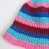 Thumbnail for Gehaakte bucket hat | Donkerblauw, turquoise, roze en rood
