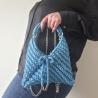 Thumbnail for Gehaakte crossbody tas | Glitter blauw