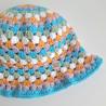 Thumbnail for Gehaakte bucket hat | Oranje, lila, turquoise, sagegroen en wit