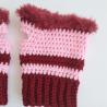 Thumbnail for Gehaakte handschoenen - gehaakte vingerloze handschoenen | Wijnrood en lichtroze
