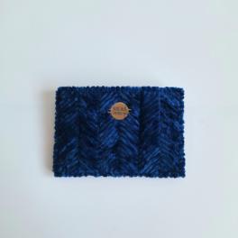Geweven pasjeshouder | Donkerblauw velvet look