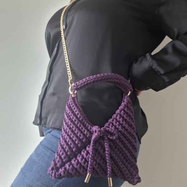 Gehaakte crossbody tas | Paars