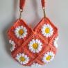 Thumbnail for Gehaakte tas | Koraaloranje madeliefjes