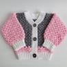 Thumbnail for Gehaakt baby vestje | Roze, grijs en wit