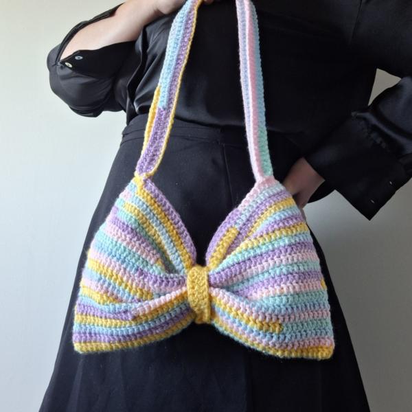 Gehaakte strik tas | Pastel