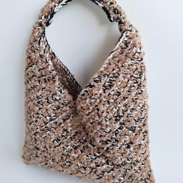 Gehaakte fluffy tas | bruin gemêleerd