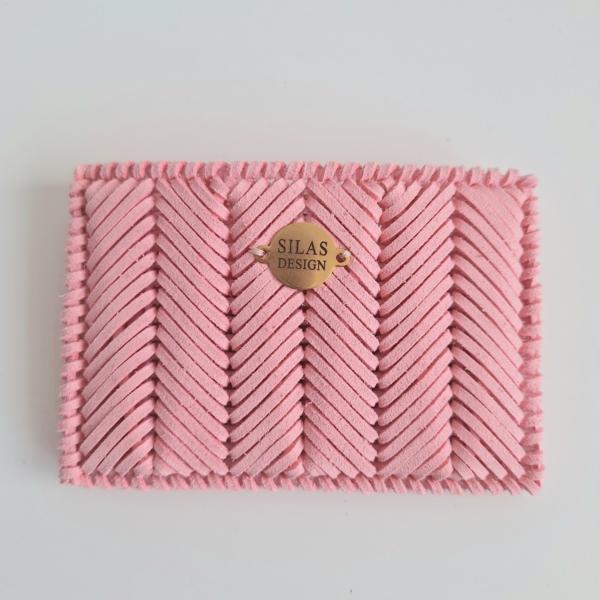 Geweven pasjeshouder | Lichtroze