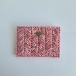 Geweven pasjeshouder | Mauve velvet look
