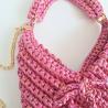 Thumbnail for Gehaakte crossbody tas | Roze iriserend
