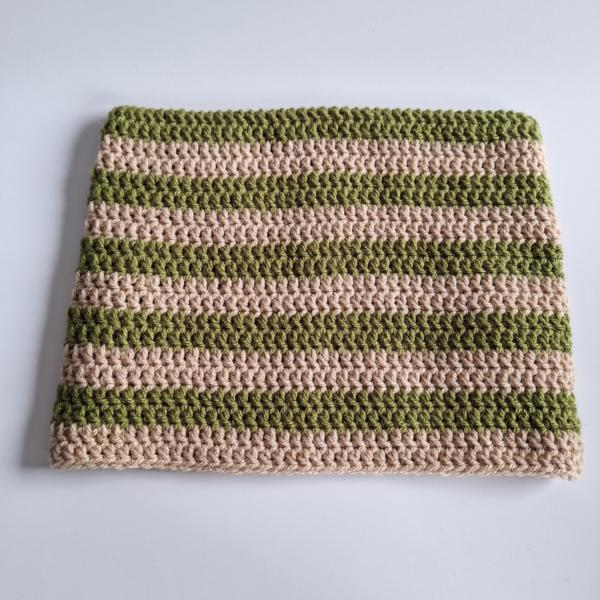 Gehaakte muts | Beige en donkergroen