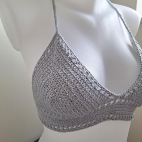 Gehaakt topje 'Boho top grijs'