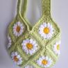 Thumbnail for Gehaakte tas | Groene madeliefjes
