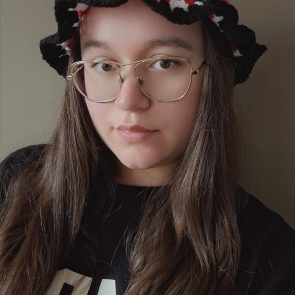 Gehaakte bucket hat | Rood, zwart en wit
