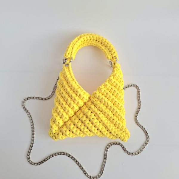Gehaakte crossbody tas | Geel